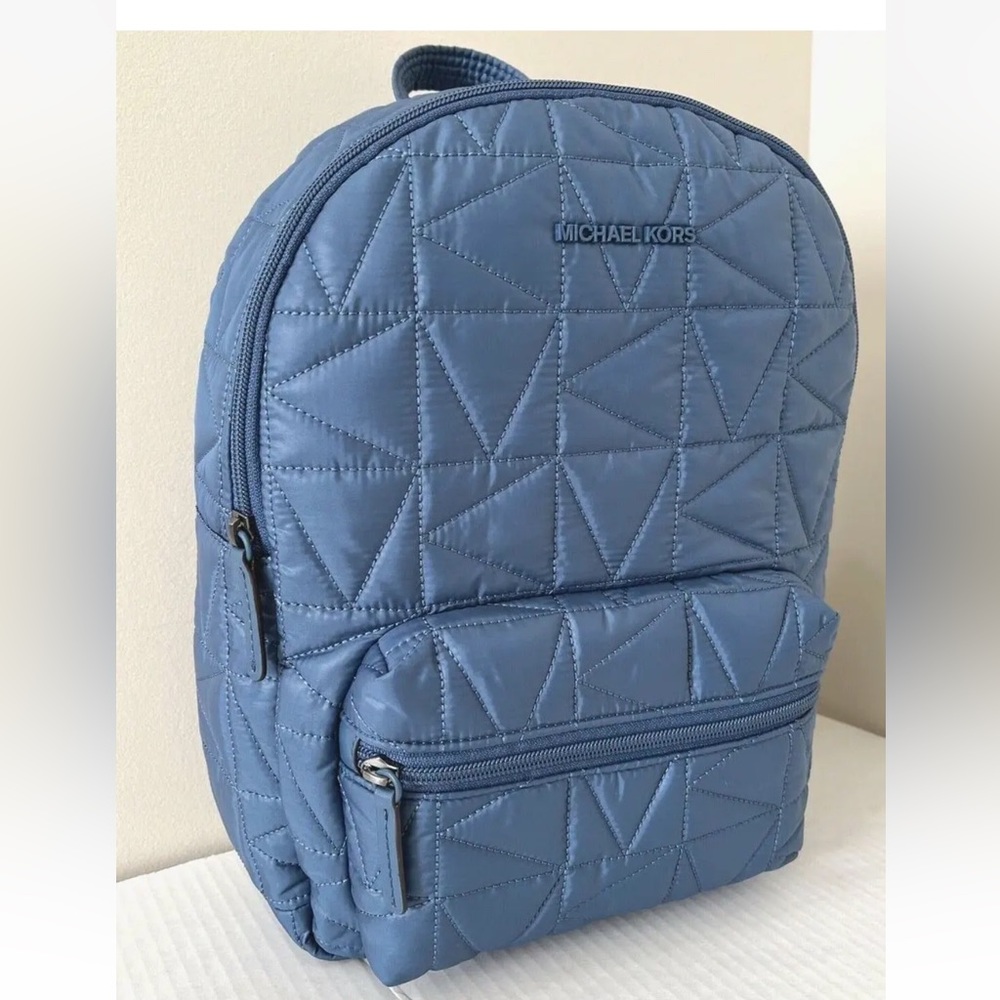 New Michael Kors Winnie Medium Backpack Quilted Nylon Dark Chambray
